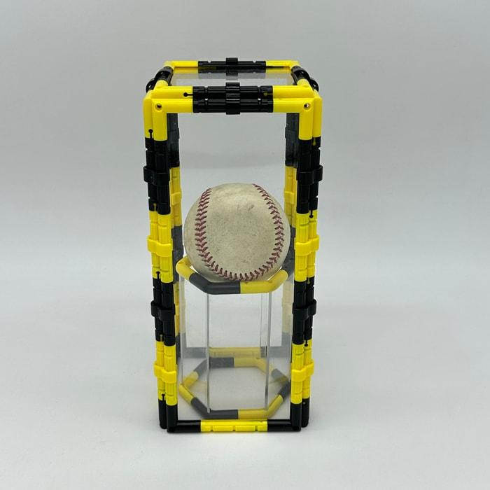 虎柄 サインボール チューブ スタンド 11cm高 ケースセット トラ柄 タイガー tiger ボールスタンド ディスプレイ ボール置き台 ボール収納 | 