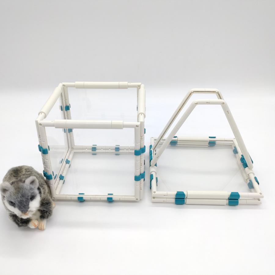 アニマルケージ バスケット 正方形【小】組み立てキット キャリーケース キャリー ポータブルケージ 掃除 お出かけ 旅行 病院 ニューノーマルブロック |  | 03