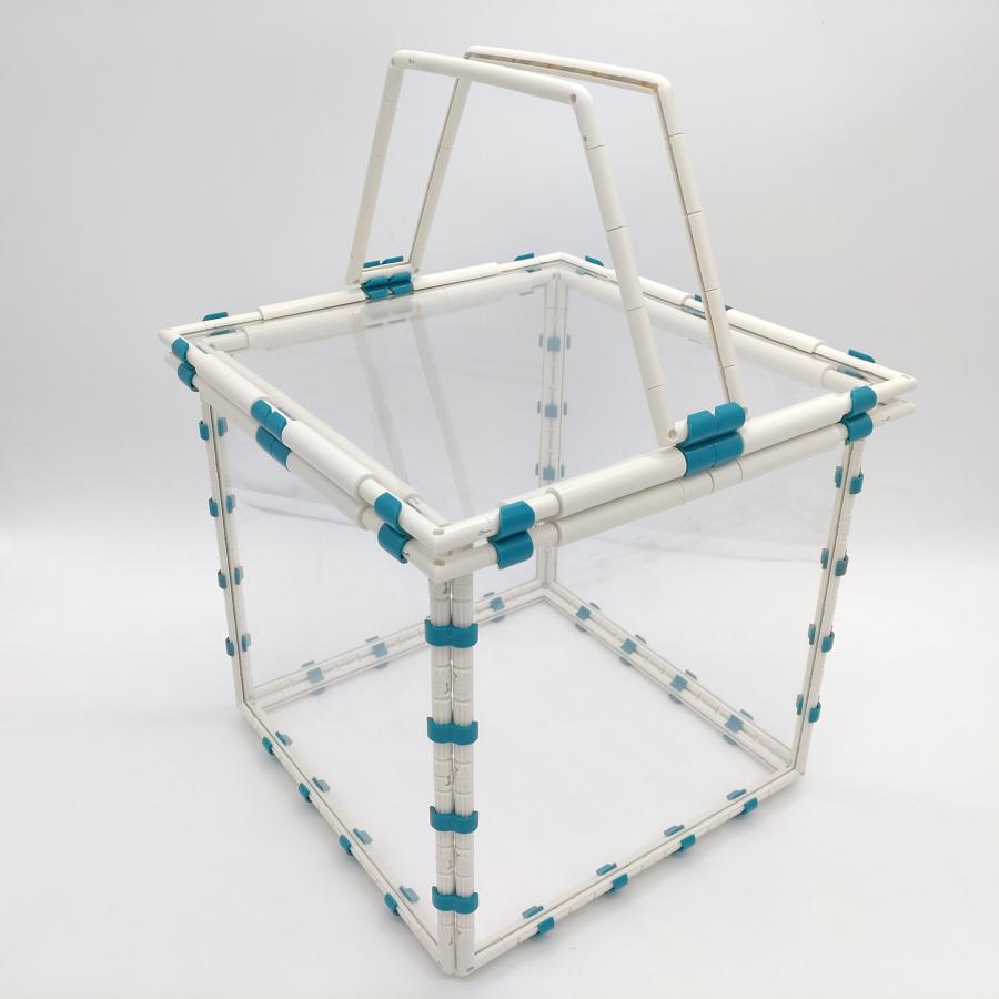 アニマルケージ バスケット 長方形【大】組み立てキット キャリーケース キャリー ポータブルケージ 掃除 お出かけ 旅行 病院 ニューノーマルブロック |  | 02