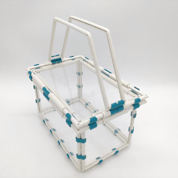 アニマルケージ バスケット 長方形【小】組み立てキット キャリーケース キャリー ポータブルケージ 掃除 お出かけ 旅行 病院 ニューノーマルブロック |  | 01