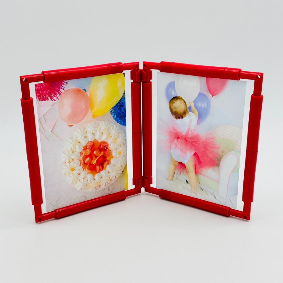 デコレーションフォトフレーム A6サイズ２面 組み立てキット 写真たて 縦横兼用  カラフル シンプル 推し活 ニューノーマルブロック | 