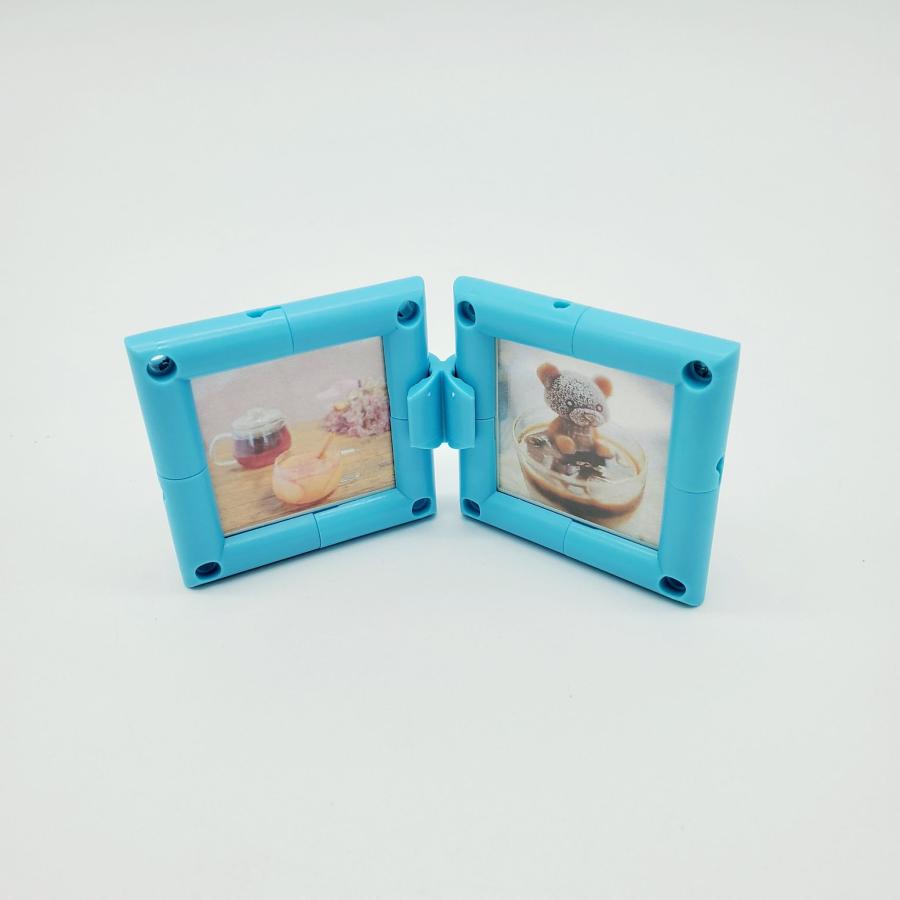  フォトフレームセット ブルー フォトフレーム 2面 3cm×3cm 組み立てキット 手作り 小さい 写真立て
