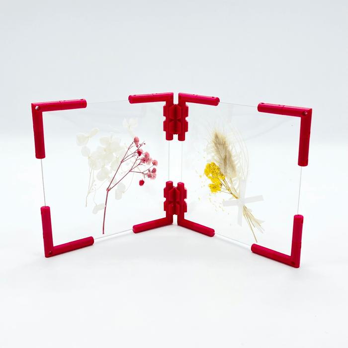 フォトパネル  2面  12cm×12cm 組み立てキット 手作り 考えて創る 写真立て 組み換え自由 ニューノーマルブロック |  | 01