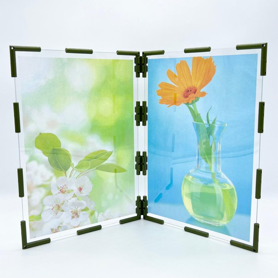 フォトパネル  2面  A4サイズ 組み立てキット 手作り 考えて創る 写真立て 組み換え自由 ニューノーマルブロック | 