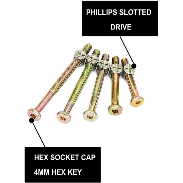ベビーベッドネジの交換キット,25セット,m6x40mm/50mm/60mm/70mm ベビーベッドネジの交換キット,25セット,m6x40mm/50mm/60mm/70mm