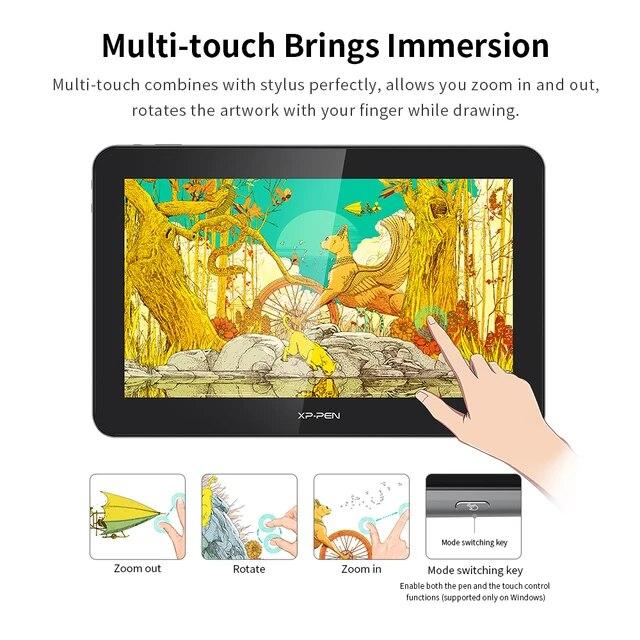 Xppen-アーティスト用のグラフィックタブレット,WindowsおよびMac用の15.6インチのラップトップ解像度,16/124% °,マルチタッチ｜newold-goods｜05