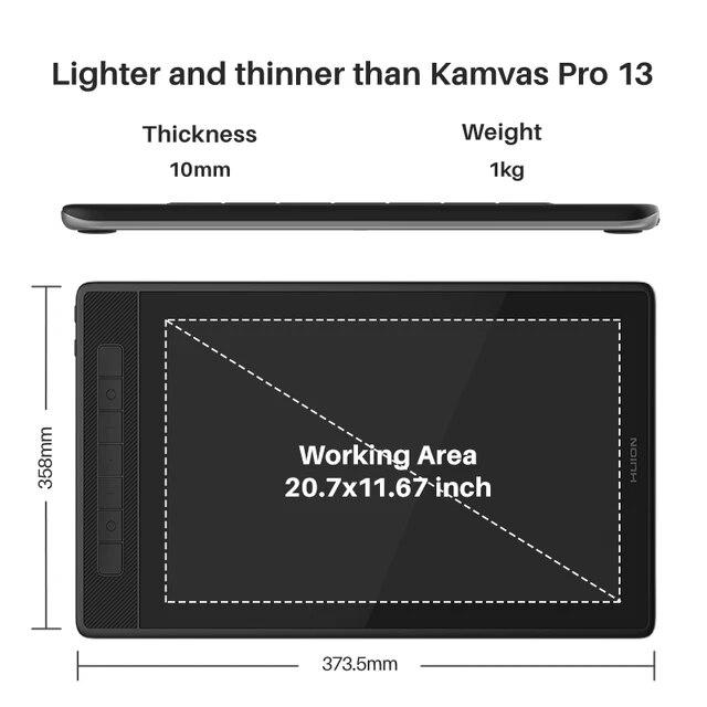 HUION-グラフィックタブレットKamvaspro 13,2.5k画面,13.3インチ,srgb製図板,調整可能なスタンド付きタブレット,電池不要の｜newold-goods｜02