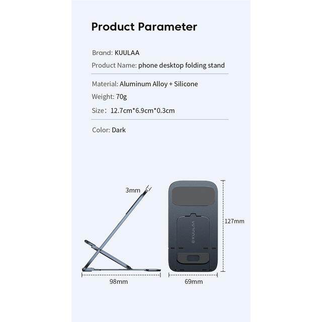 Kulaa-携帯電話ホルダー,iPhone 14 13 12 xiaomi samsung huawei用のアルミニウム製携帯電話スタンド｜newold-goods｜20