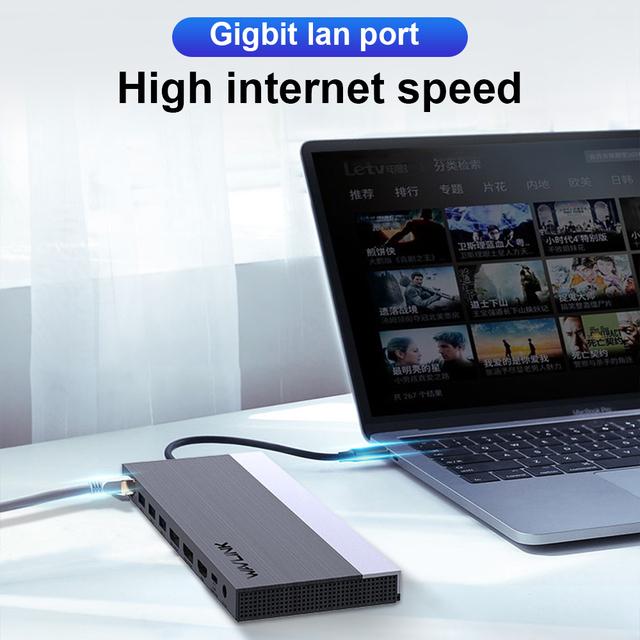 Wavlink USB-Cトリプルディスプレイ,ドッキングステーション4k 60hz,dp