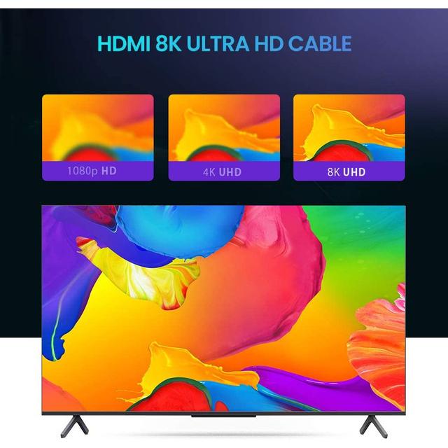 8k hdmiからhdmi 2.1ケーブル認定8k @ 60hz 48gbps超高速hdr編組コードforpcラップトップモニタープロジェクター｜newold-goods｜17