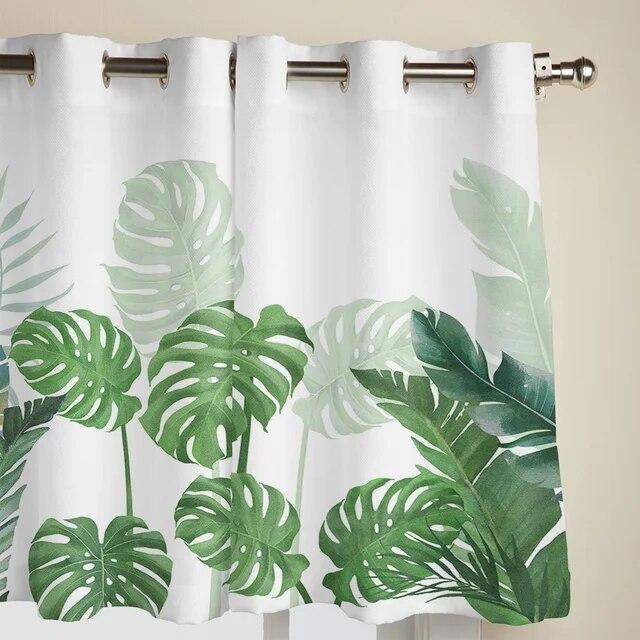 Tropical Plants Monstera  Printed Drapes In Living Room Modern Curtains for｜newold-goods｜03