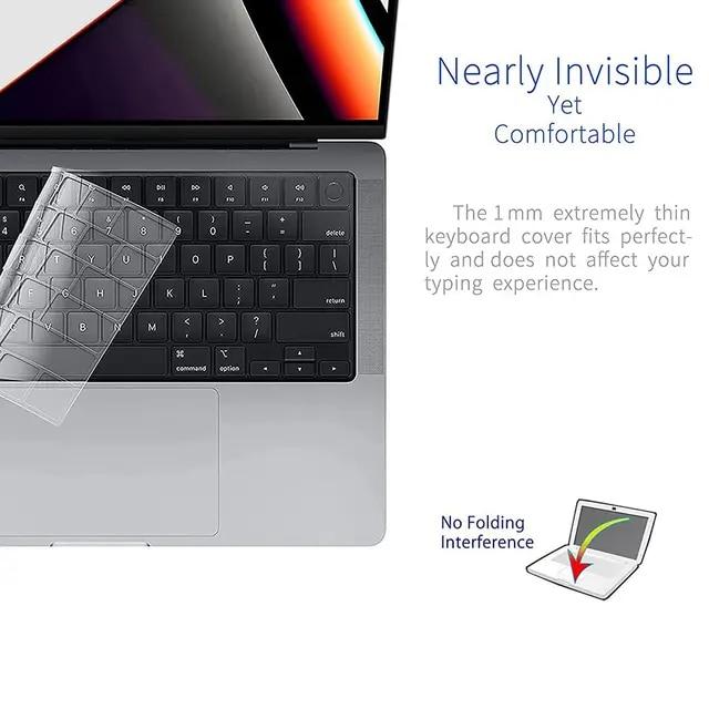 Macbook pro 2021インチm1max a2442 a2485用の超薄型防水tpuキーボードプロテクターフィルム｜newold-goods｜16