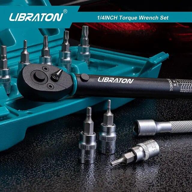 Libratonバイクトルクレンチ1/4 ''、5-25Nm、0.1Nmマイクロ、ドライブ