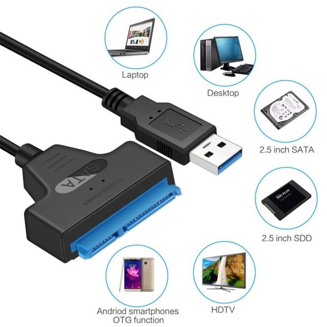 Sata-USB 3.0/2.0ハードドライバーアダプター,外部HDDサポート,2.5インチ,22ピンSATA IIIケーブル,Sataケーブル｜newold-goods｜02