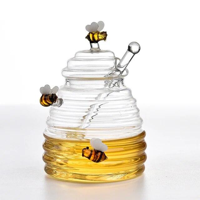 蜂蜜色のガラス製キッチンツール,台所用品,パーティー,結婚式のためのドリッパーと蓋付きの蜂蜜ボトル｜newold-goods｜13