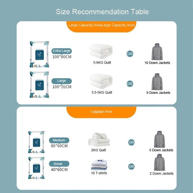 旅行用の再利用可能な真空収納バッグセット,圧縮スペース,自宅での使用,ラップトップ,掛け布団,寝具用｜newold-goods｜17