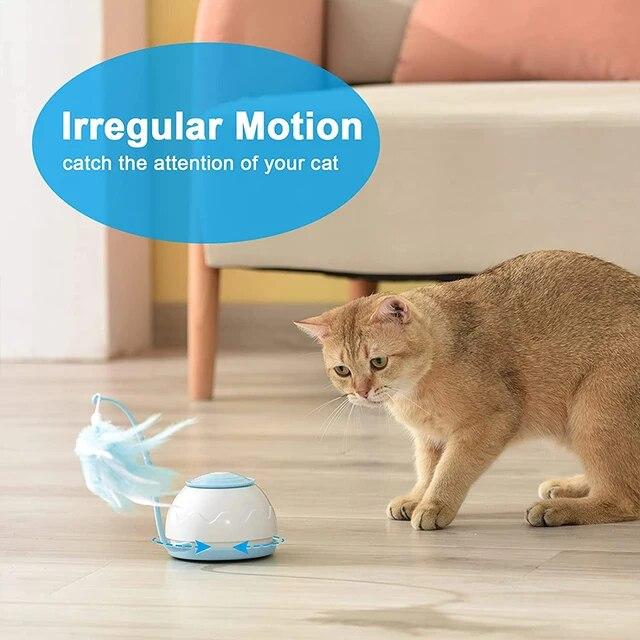 猫用USB充電電気玩具,360回転式インタラクティブパズル,インテリジェントペット用品,フェザー,猫用品,アクセサリー｜newold-goods｜11