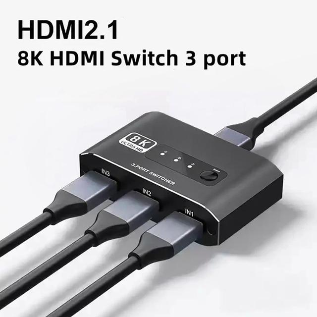 8k hdmi 2.1スイッチ、3x1、3ポート、3ポート、4k @ 120hz、3-in-1、hdmi2.1、スイッチ、hdcdr2.3、hdr10｜newold-goods｜15