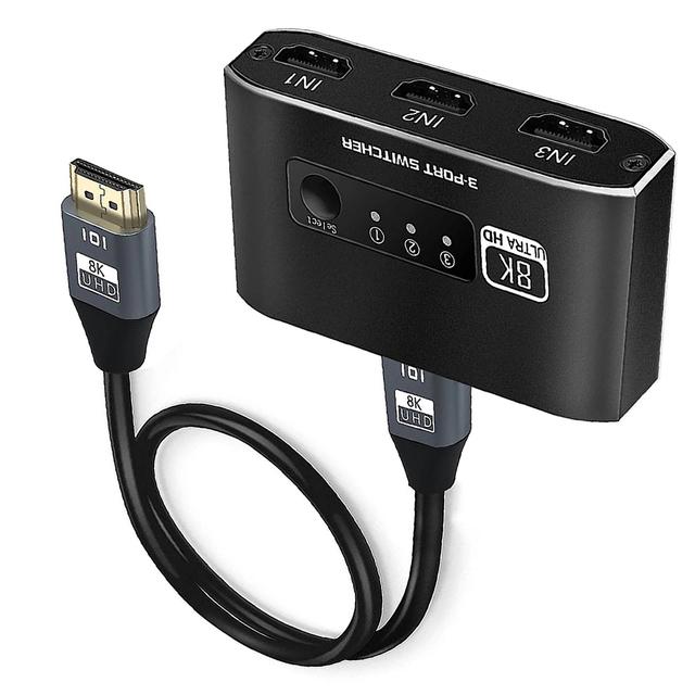 8k hdmi 2.1スイッチ、3x1、3ポート、3ポート、4k @ 120hz、3-in-1、hdmi2.1、スイッチ、hdcdr2.3、hdr10｜newold-goods｜18
