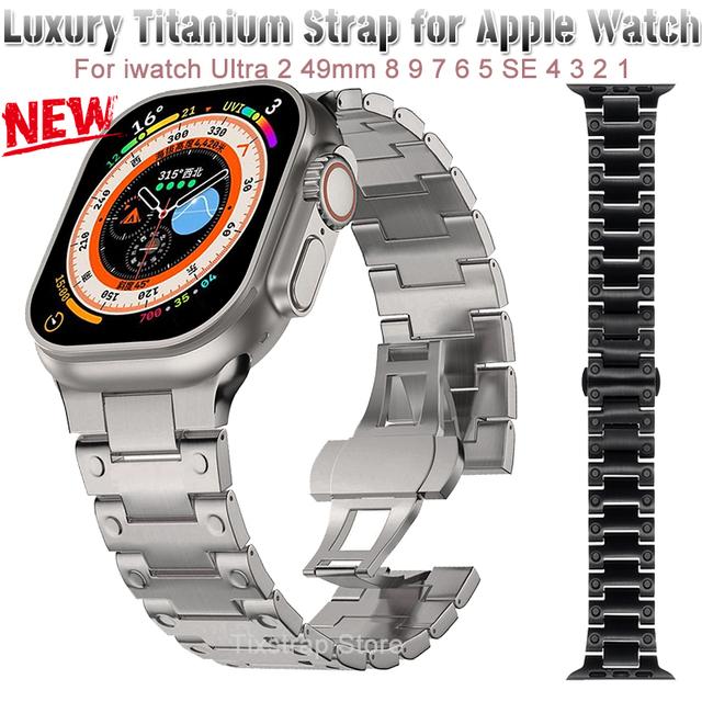 Apple Watch用バタフライバックルストラップ,iwatch 9,8,7,6,5,4,se 3,3ウルトラ2,49mm, 45mm, 44mm｜newold-goods｜15