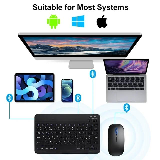 マウス付き充電式ワイヤレスキーボード,10インチ,ipad pro 11,air 5, 4, 3,5,6,6,8,Xiaomi, Huawei, Sa｜newold-goods｜21