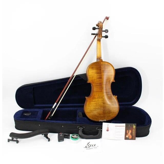 Toning-自然に縁取られたバイオリン、4インチ、4フルサイズ、ハンドクラフト、弦楽器、エボニーフィットケース、ロジンボウ、新しい｜newold-goods｜11