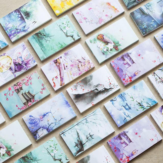 美しい古代スタイルのメモ帳ポータブル紙のメモ中国のクラシックミニ