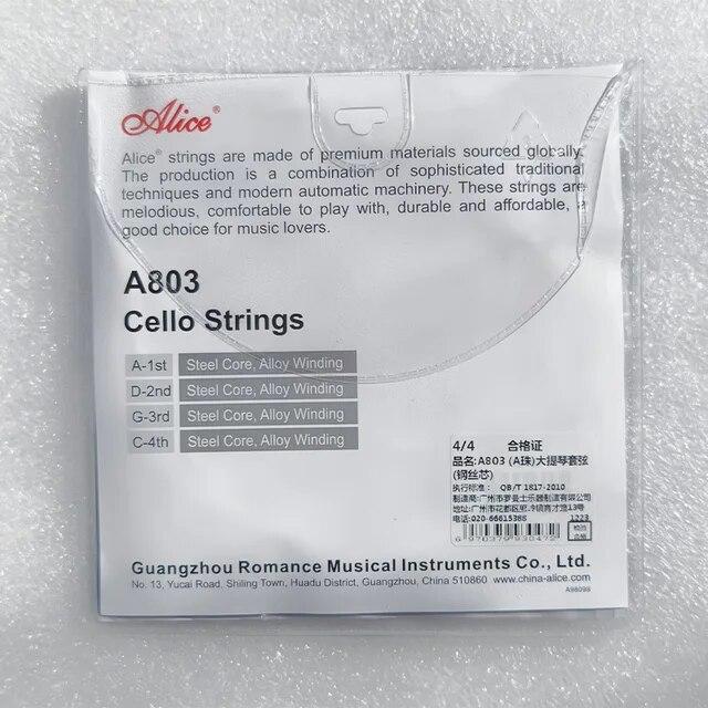 アリスA803チェロ弦スチールコア合金巻ユニバーサルチェロ弦1セット4/4 3/4 1/2 通常のサイズのチェロに適しています。｜newold-goods｜03