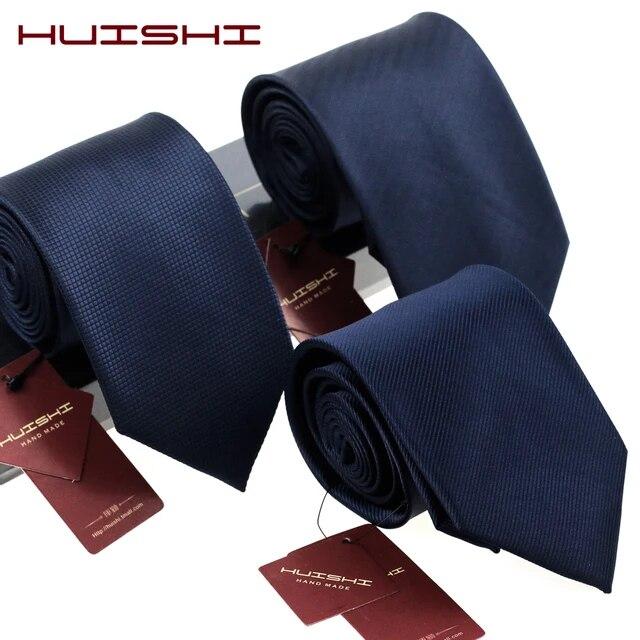 Huishi-男性用ダークブルーカラーの8つのスタイルのネクタイ,6cm,防水,ジャカード,毎日,結婚披露宴用｜newold-goods｜09