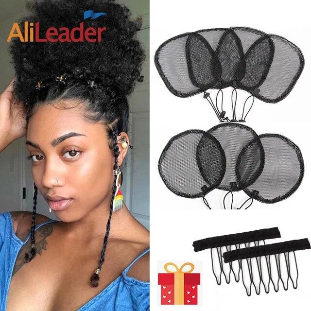 Alileader-アフロパフネット,黒いポニーテールを作るためのウィッグキャップ,女性用ヘアネット,s/l,1個 : newold ...