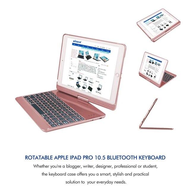 アルミ5.1 bluetoothワイヤレスキーボードプロ10.5 "、premuim金属ハードケース + 360 retation + 7色バックラ｜newold-goods｜07