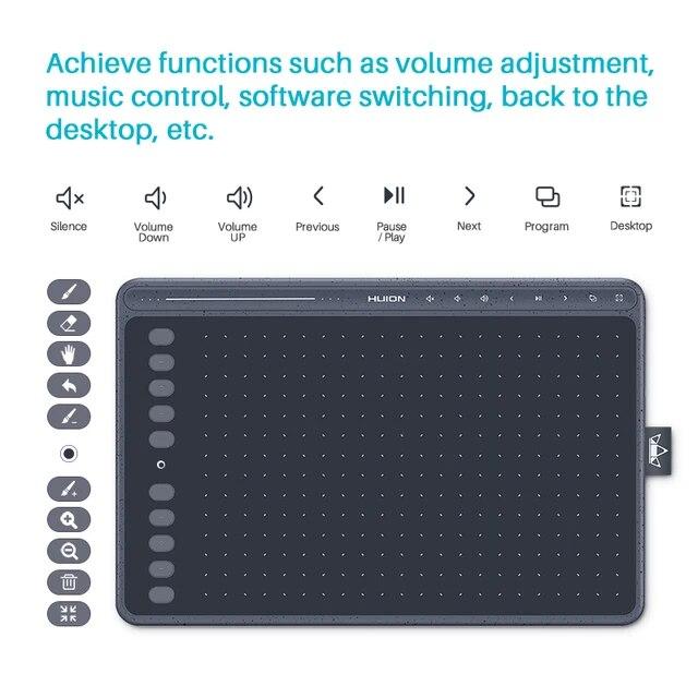 Huawei-Hs611グラフィックタブレット,描画用バッテリーなしのタブレット,3色,チルトサポート,タッチバーとエクスプレスキー｜newold-goods｜16