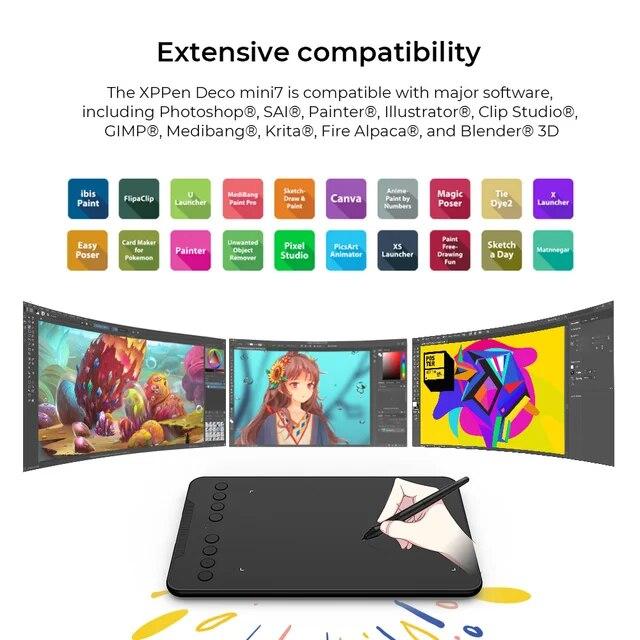 Xppen-デジタル描画用のグラフィックタブレット,mini 7*4.3インチ,8つのエクスプレスキー,60傾斜,Android,Mac,Window｜newold-goods｜16