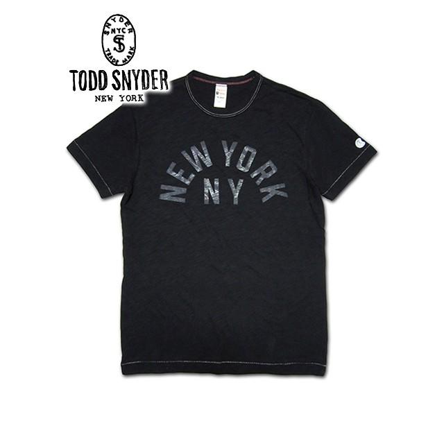 メンズ Tシャツ ブラック TODD SNYDER×CHAMPION トッドスナイダー