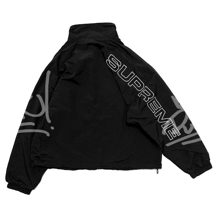 送料無料 メンズ ジャケット ブラック Supreme シュプリーム SPELLOUT EMBROIDERED LOGO TRACK JACKET FW24 M L XLの画像