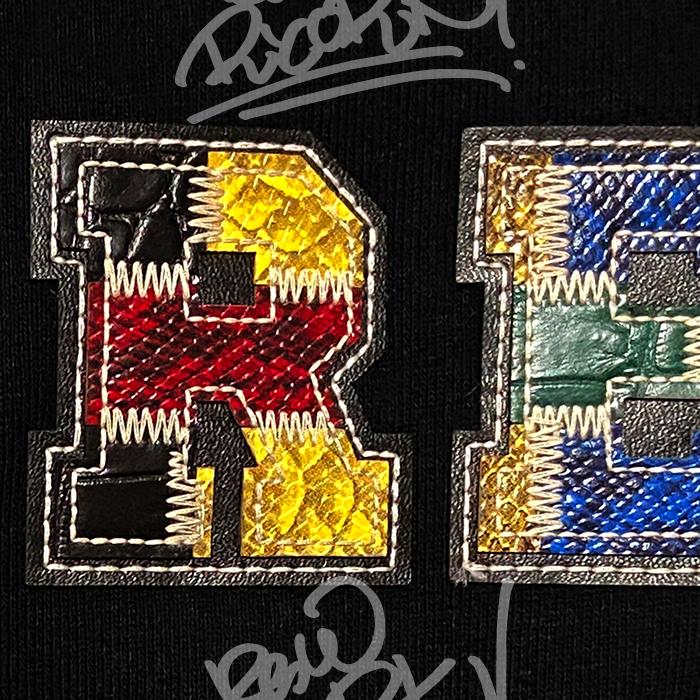 送料無料 メンズ プルオーバーパーカー ブラック Supreme シュプリーム Collegiate Patchwork Leather Hooded Sweatshirt FW23SW58の画像