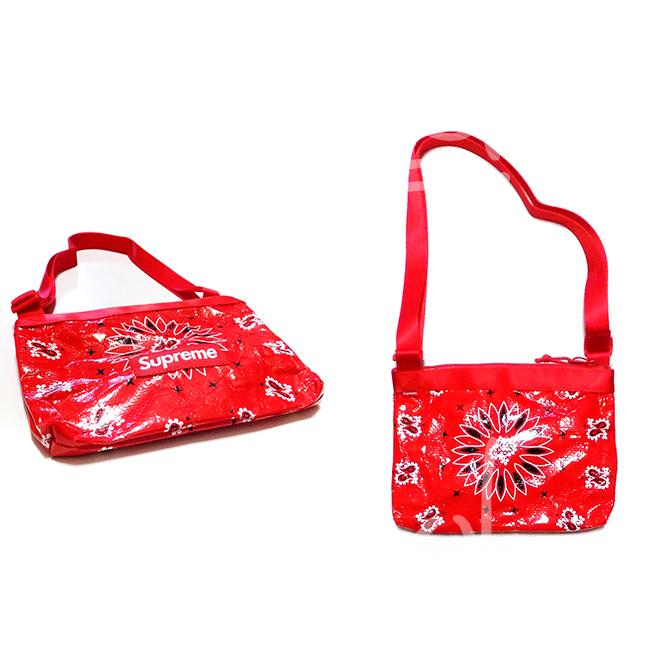 送料無料 メンズ ショルダーバッグ レッド Supreme シュプリーム Bandana Trap Side Bag SS21