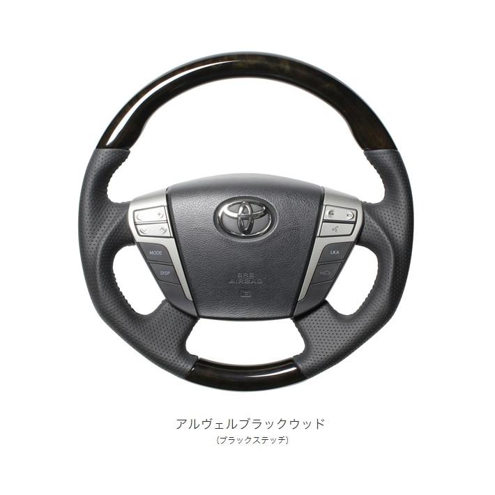 レアル REAL ステアリング ハンドル アルファード ヴェルファイア 20系 アルヴェルブラックウッド(ブラックステッチ)H20-GDW-BK