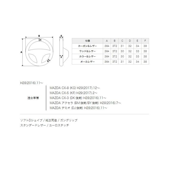 レアル REAL ステアリング ハンドル CX-3 シーエックス3 DK 後期 CX-5 シーエックス5 KF CX-8 シーエックス8 KG オールレザー MZD-LPB-RD｜news1994｜03