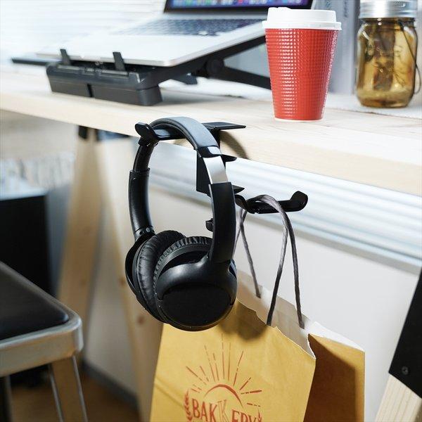ヘッドフォンハンガー ダブルフックタイプ ヘッドフォン スタンド クランプ 固定式 多機能 360度 回転 アルミ製  カップ デスク 頑丈 耐荷重5kg Newseed seena |  | 03