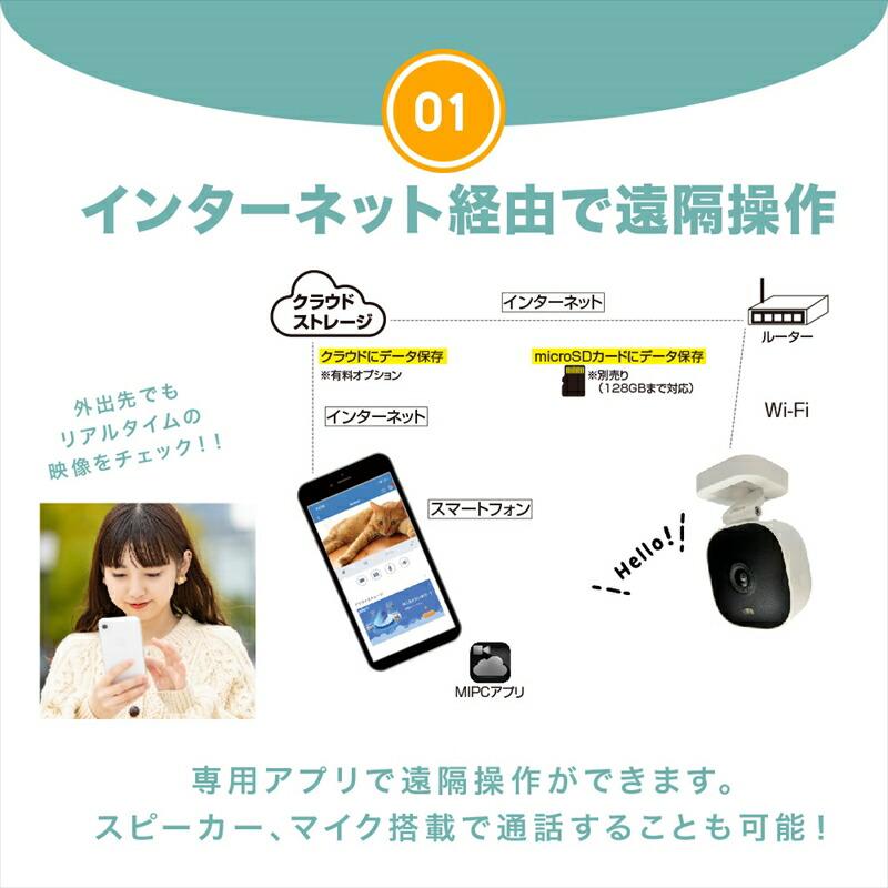 防犯見守りネットワークカメラ seena Newseed IP65等級 防水 防塵 屋外対応  室内 WiFi  ワイヤレス コンパクト 見守り モニタリング |  | 01