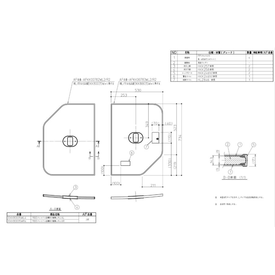 【返品OK!】EKK80035WR4 TOTO 1100クレイドル断熱風呂蓋R EKK80035WR3の後継品_1