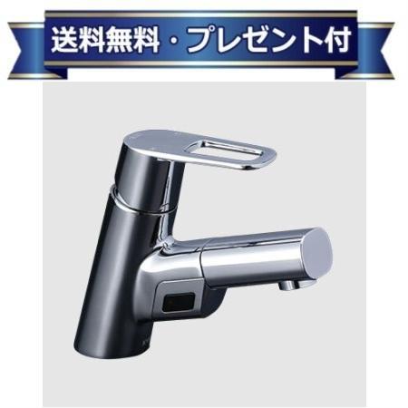 プレゼント付き FSL150DAET KVK シングル混合栓 センサー付 ACタイプ