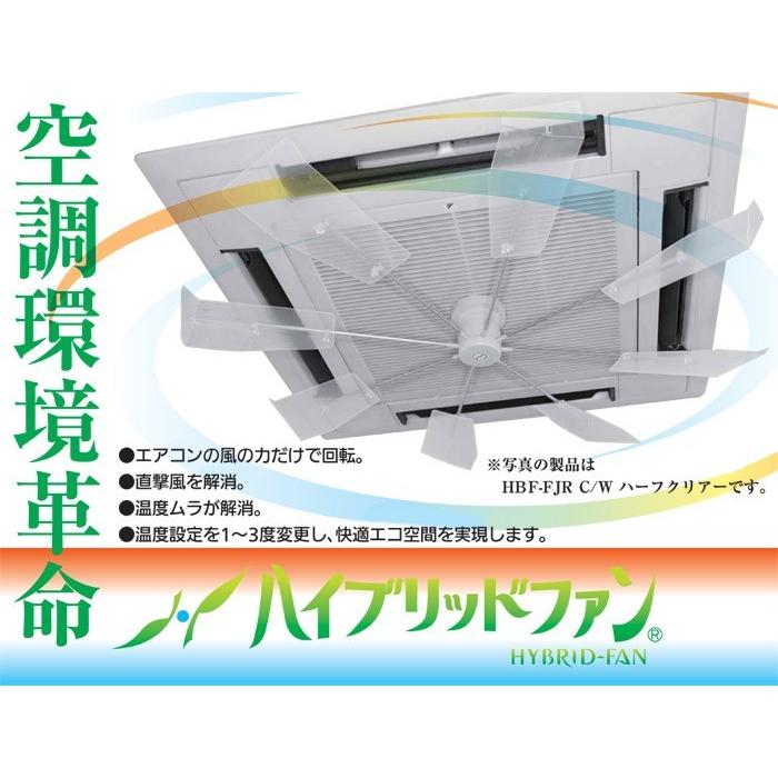 あすつく HBF-FA1 C/W×4セット 株式会社 潮 羽根：ハーフクリアー スポーク：シルバー センターメンバー：ホワイト ハイブリッドファン HYBRID-FAN_2