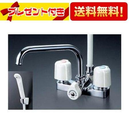 【返品OK!】KF14E KVK 水栓金具 デッキ形２ハンドルシャワー 取付穴芯々120mm