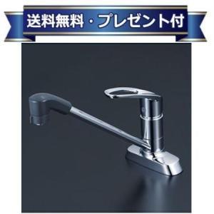 KVK キッチン用 シングル混合栓 KM5081TF【新品・未使用品】 シングル混合栓 262mmパイプ付：KM5081｜キッチン用水栓：台付2穴