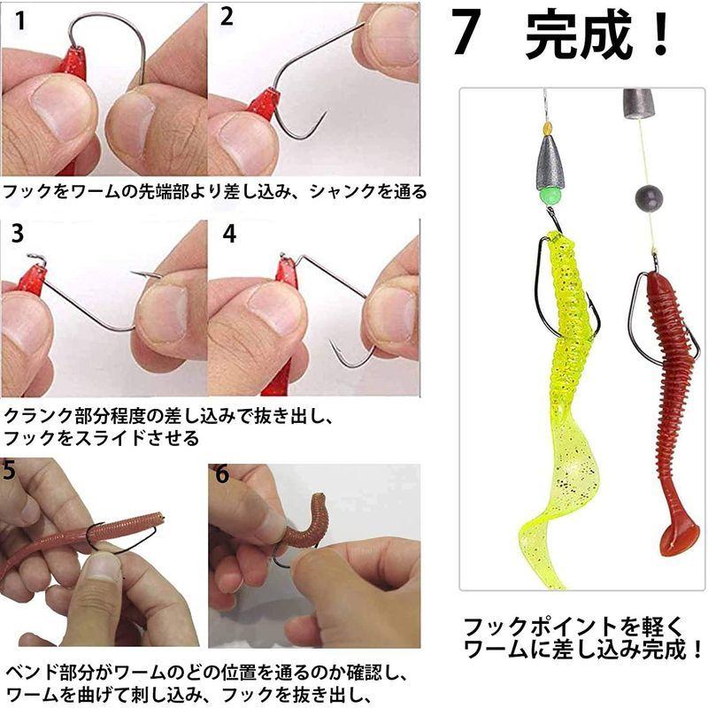 オフセットフック ワームフック 高靭性 最高級 太軸 管付 釣り針 ワイドゲイプ 根魚 バス釣りフック 100本1号黒