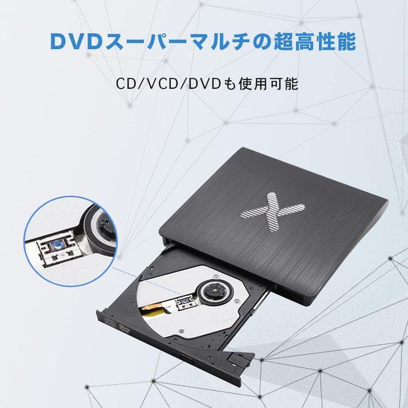 SOOYA USB3.0 外付け DVD/CDドライブ 薄型ポータブル Window/Mac DVD/CD プレイヤー CD/DVD読取・書｜newskin-abc｜05