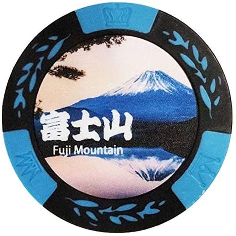 ホクシン交易 HTCゴルフ ゴルフマーカー カジノチップマーカー ブルー 直径約40mm 観光スポット 富士山 MK0206|newskin-abc|02