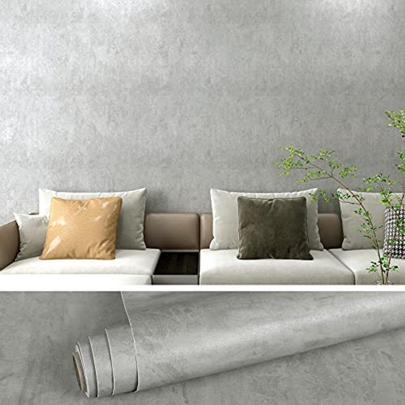 低廉 Veelike 壁紙シール コンクリート調 グレー リメイクシート はがせる壁紙 インテリアシール 40cmx300cm 厚手 カッティング Discoversvg Com